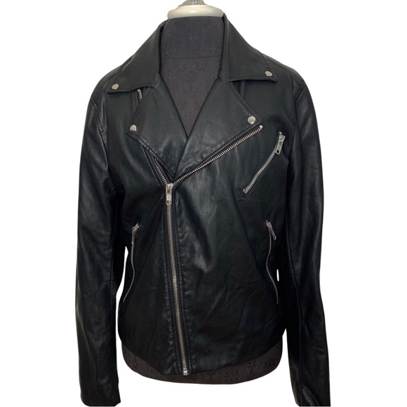 H&M Moto Style Faux Leather Jacket (M) - Picture 1 of 4